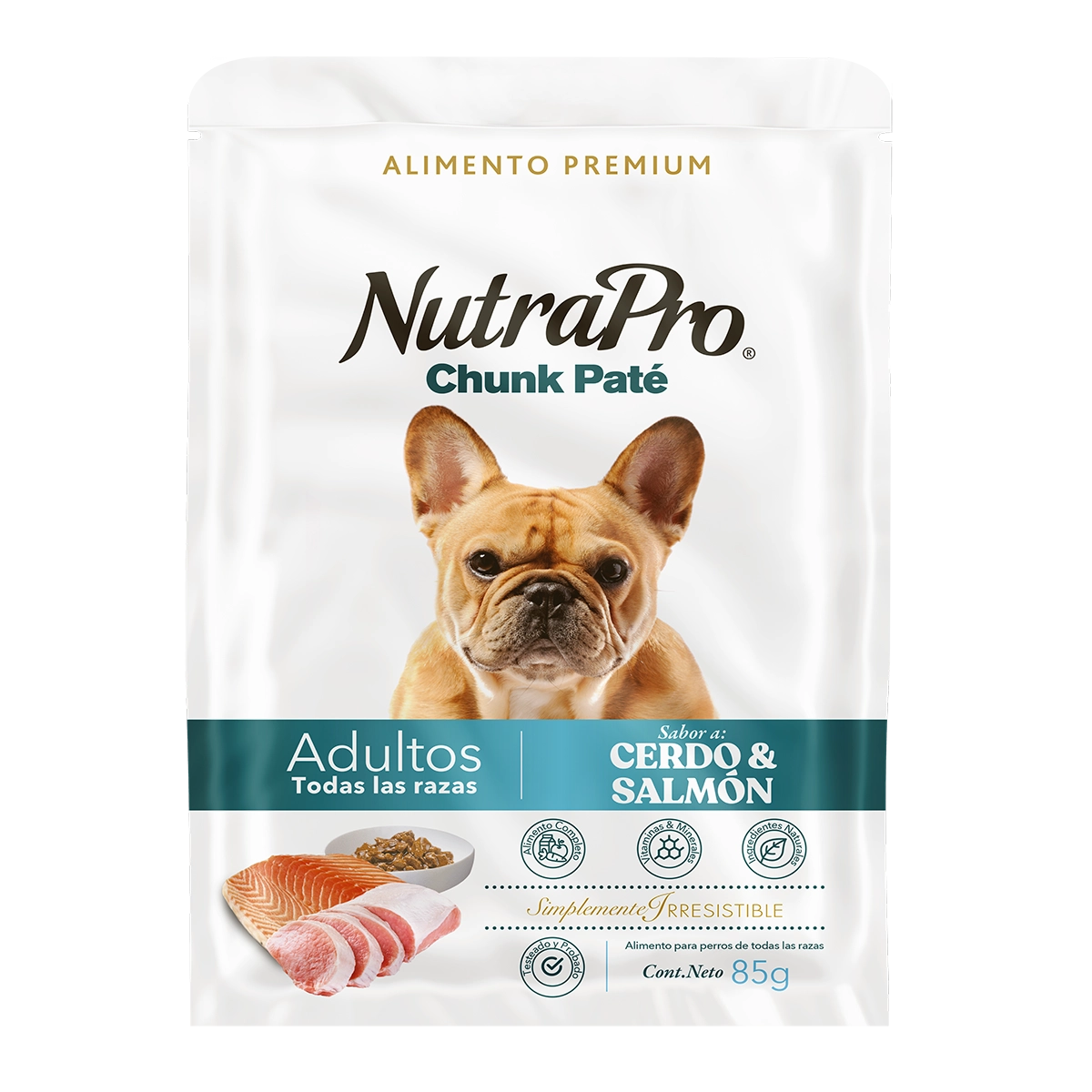 NutraPro Pouch Adulto Trozos en Paté Cerdo y Salmón